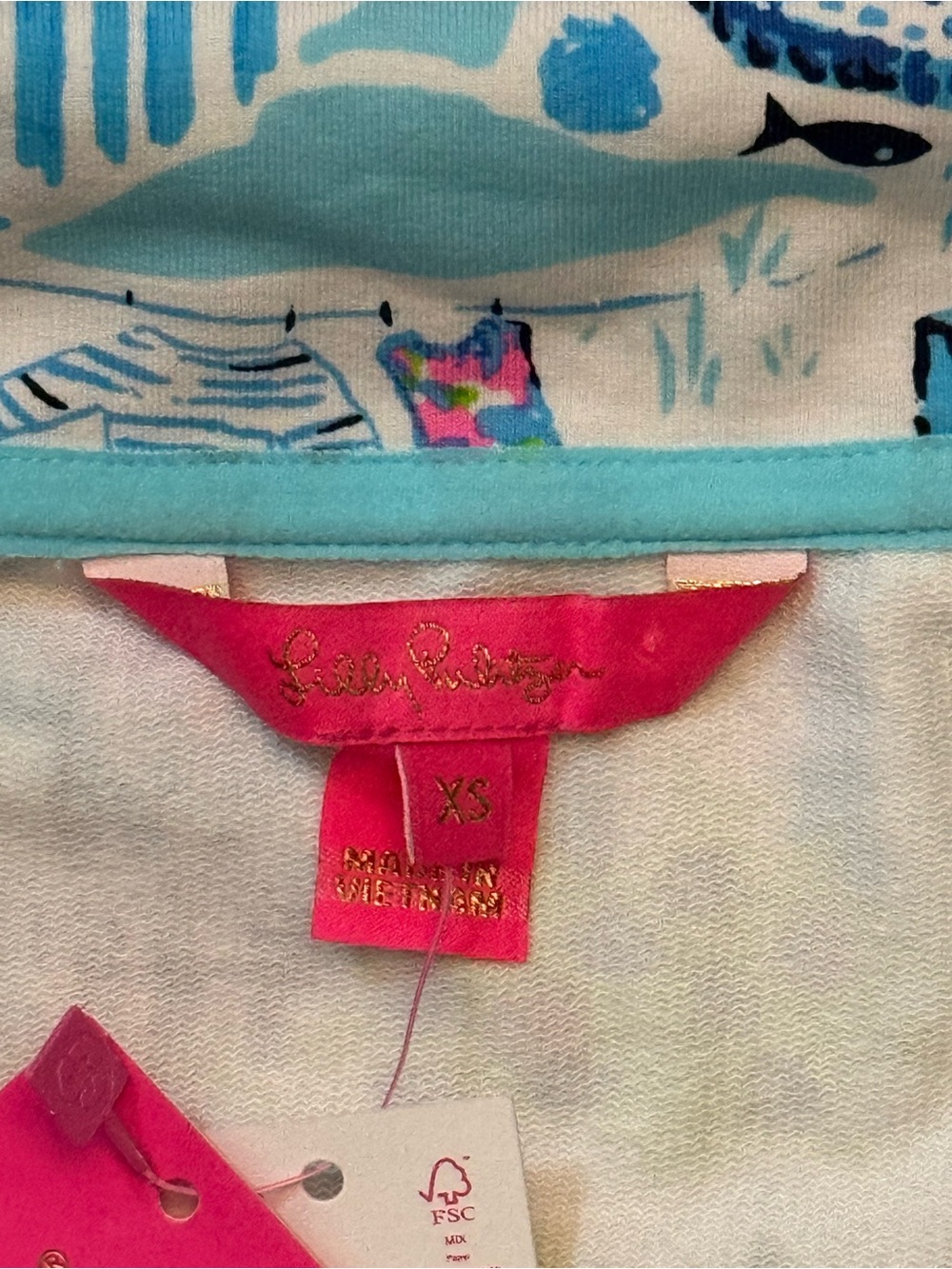 Lilly Pulitzer UPF 50+ Skipper Popover Nantucket Print Coastal Cotton ~ NWT - Picture 4 of 6